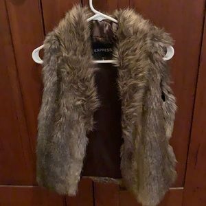 Express faux fur vest
